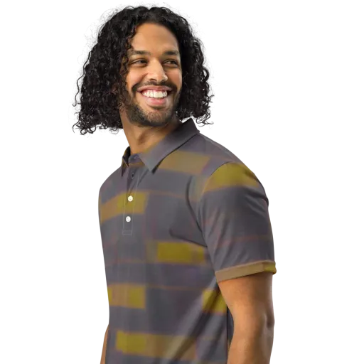 Dusky Mosaic on a Men's Slim Fit Polo Shirt