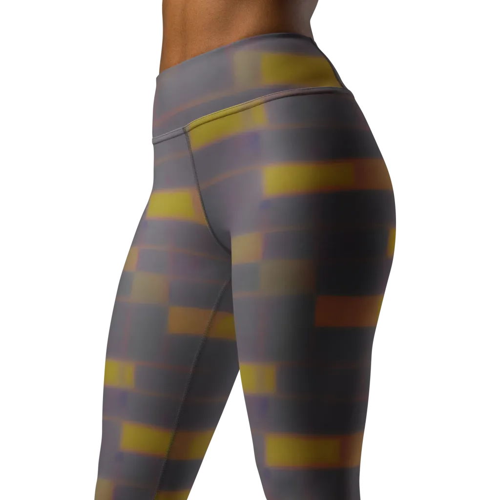 Dusky Mosaic on Yoga Leggings — Left Front