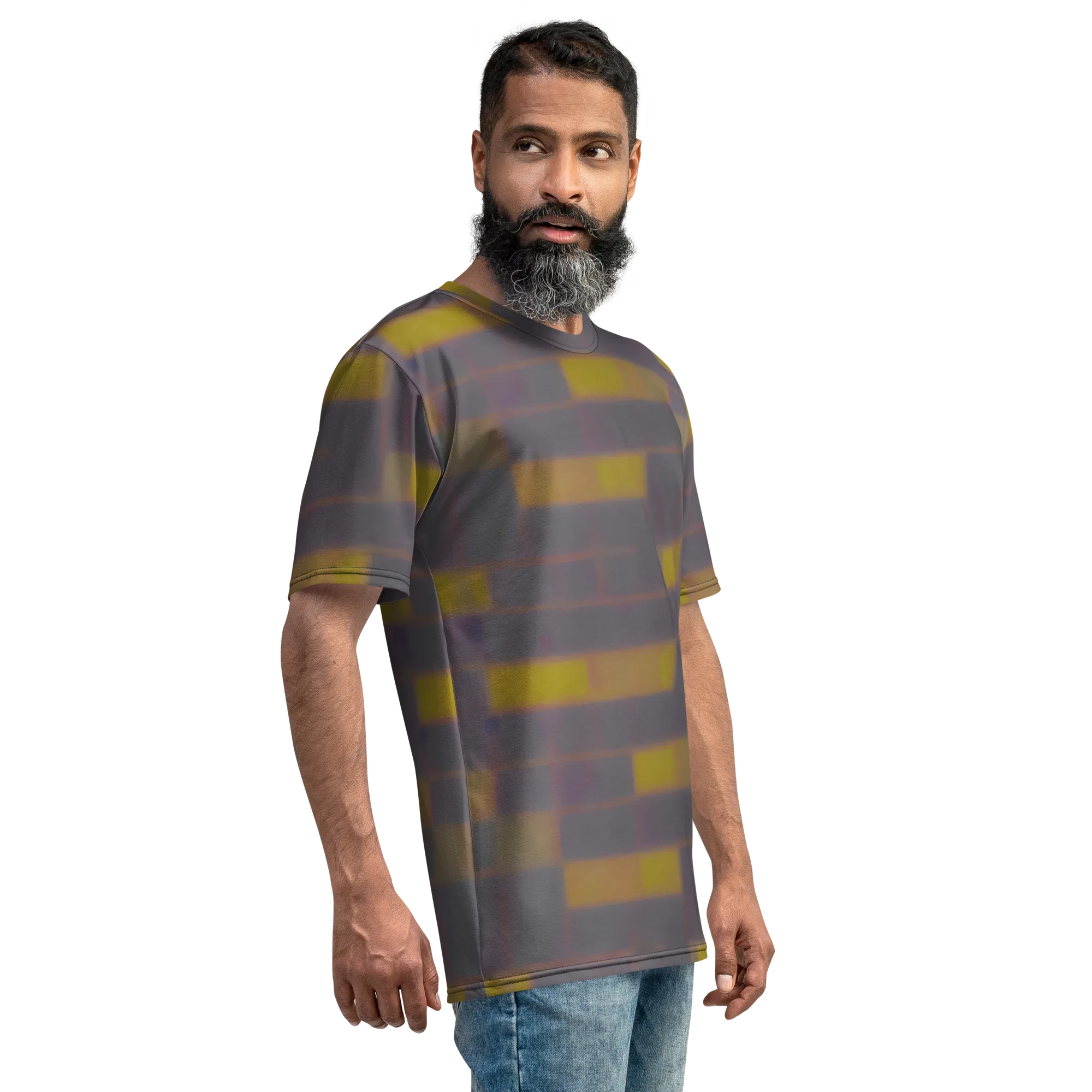 Dusky Mosaic on Men's Crew Neck T-Shirt — Right