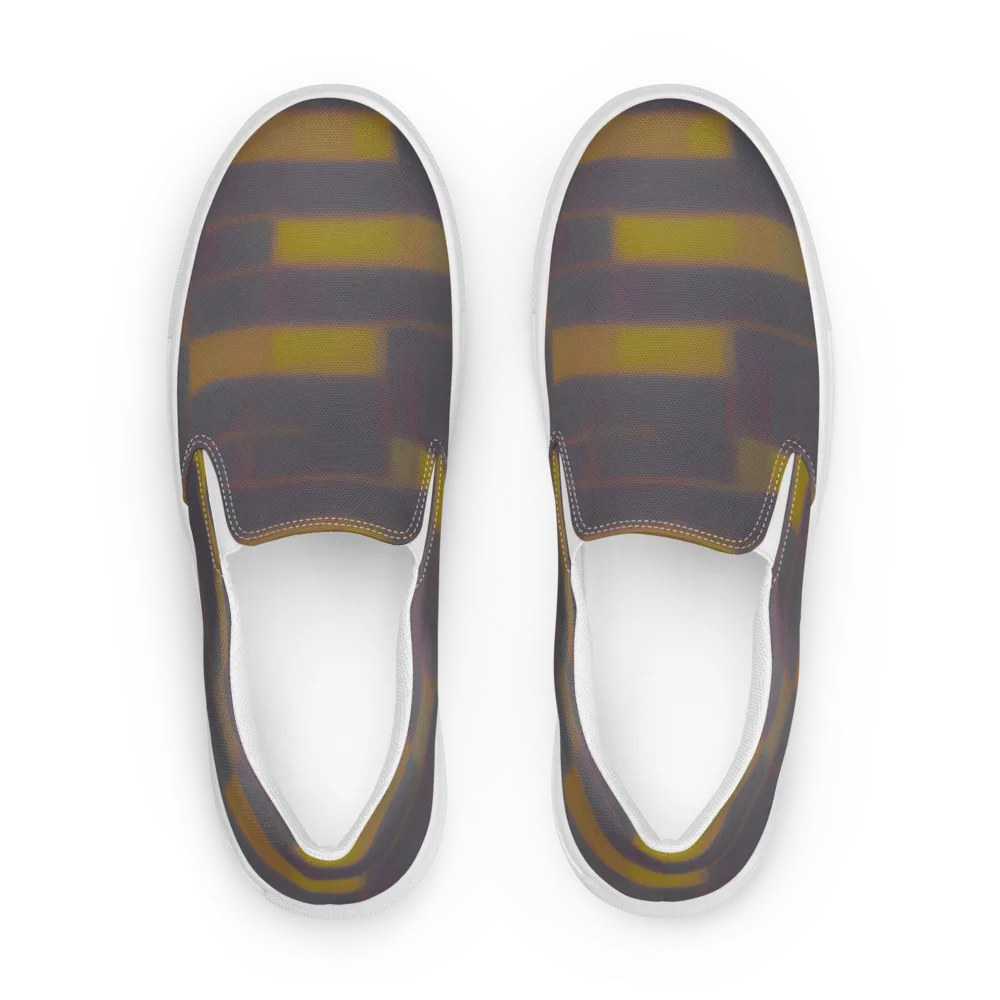 Dusky Mosaic on Men's Slip-On Canvas Shoes — Front