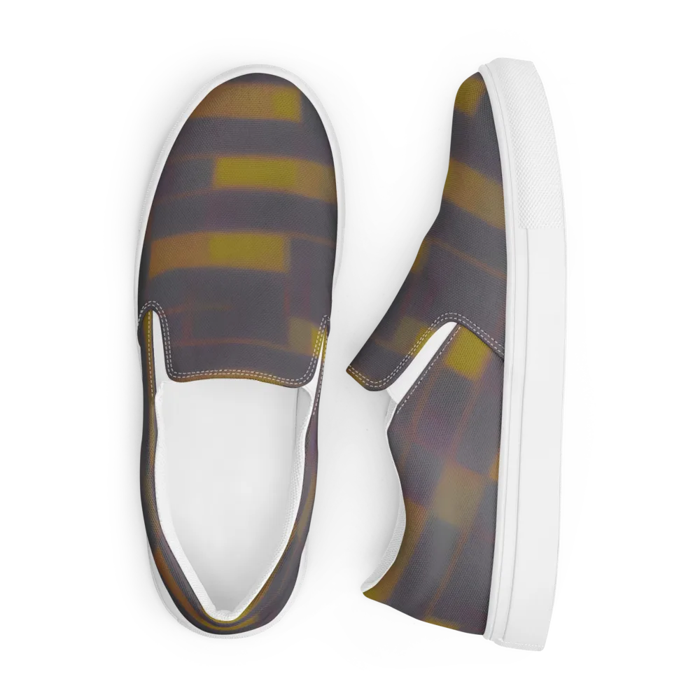 Dusky Mosaic on Men's Slip-On Canvas Shoes — Front