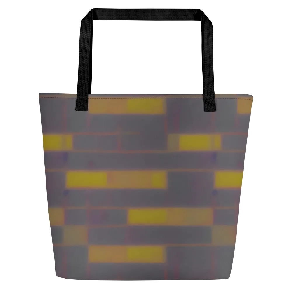 Dusky Mosaic on Large Tote Bag W/ Pocket — Front