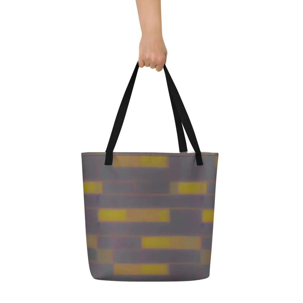 Dusky Mosaic on Large Tote Bag W/ Pocket — Front