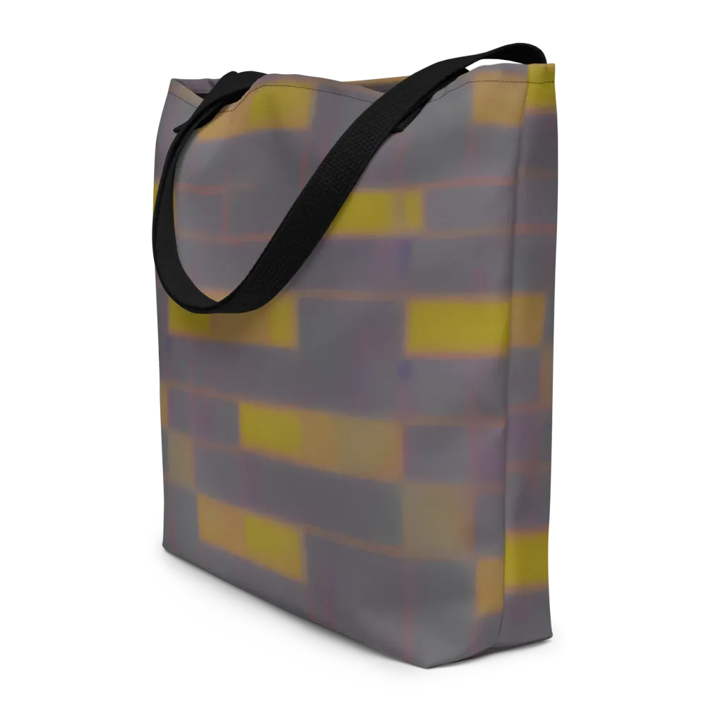 Dusky Mosaic on Large Tote Bag W/ Pocket — Front