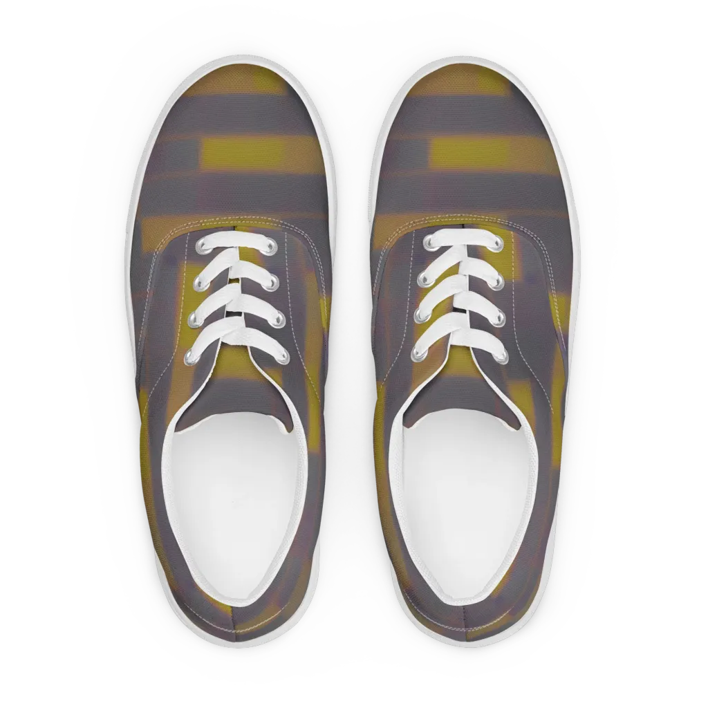 Dusky Mosaic on Men's Lace-Up Canvas Shoes — Front