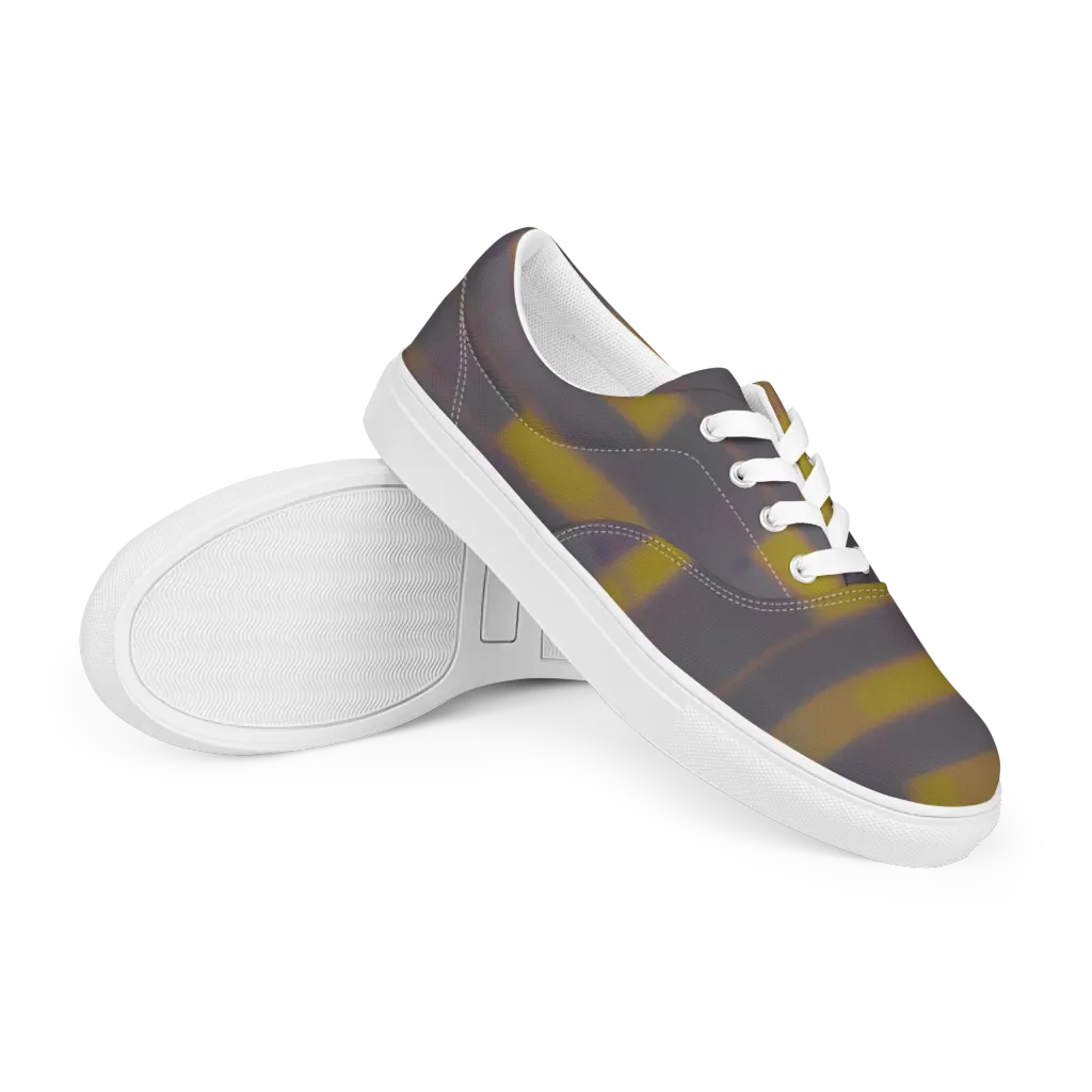 Dusky Mosaic on Men's Lace-Up Canvas Shoes — Right Front