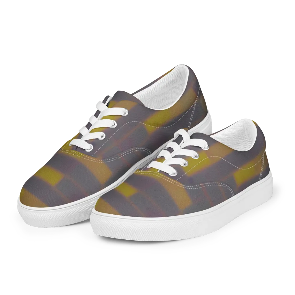 Dusky Mosaic on Men's Lace-Up Canvas Shoes — Left Front