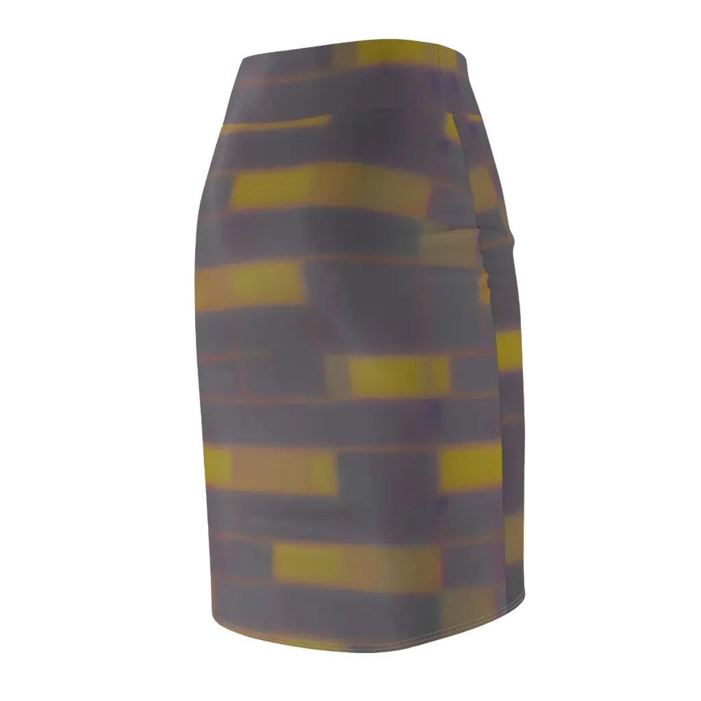 Dusky Mosaic on Pencil Skirt — Back Side