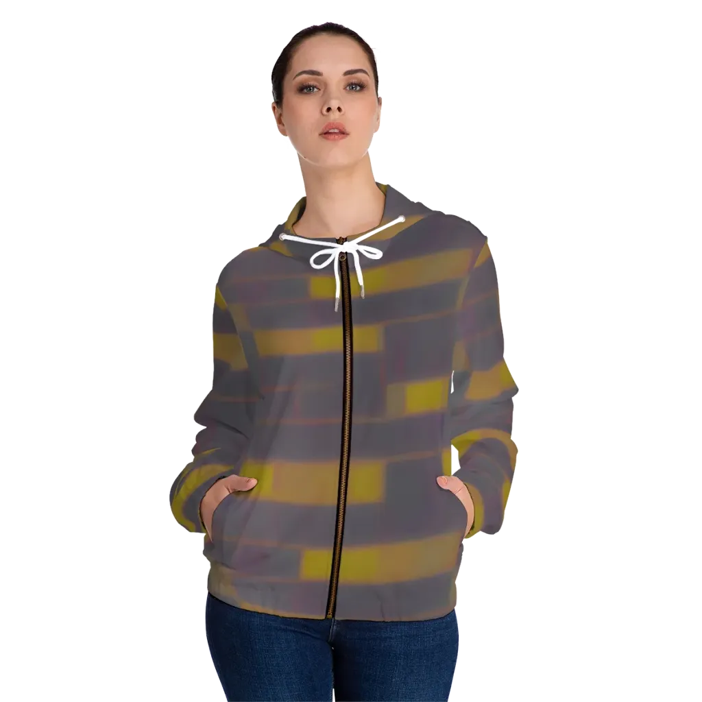 Dusky Mosaic on Women's Full-Zip Hoodie — Front On Person