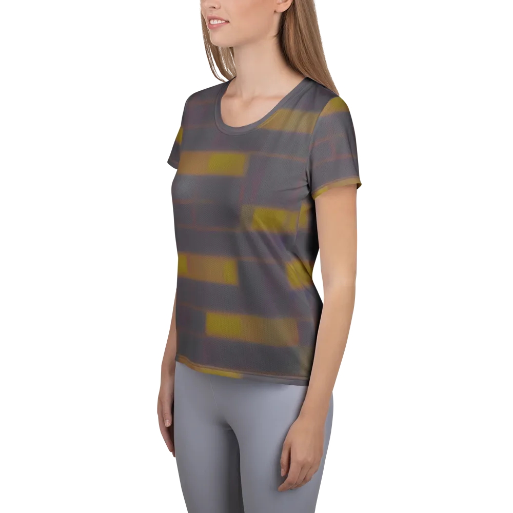Dusky Mosaic on Women's Athletic T-Shirt — Left