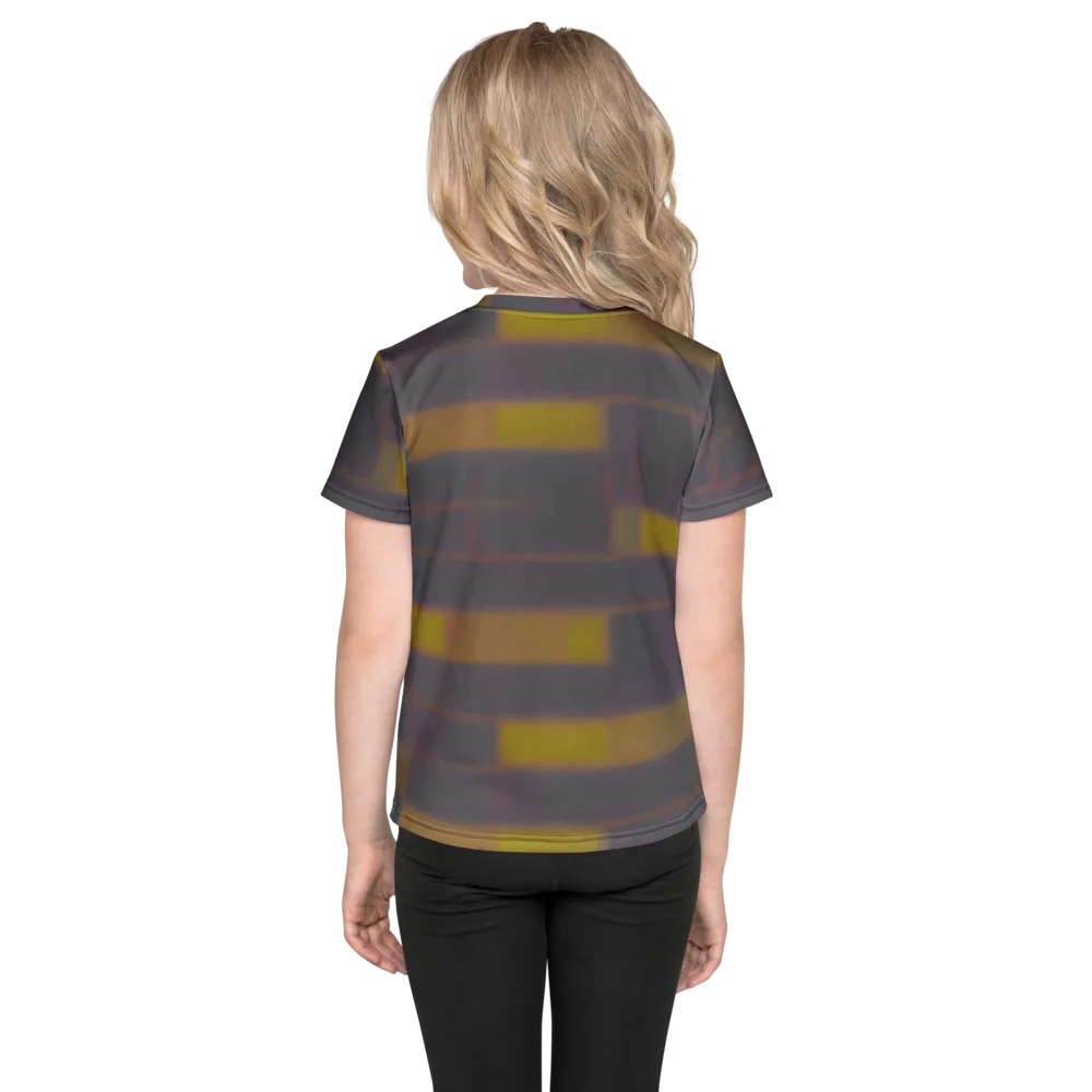 Dusky Mosaic on Kids Crew Neck T-Shirt — Back