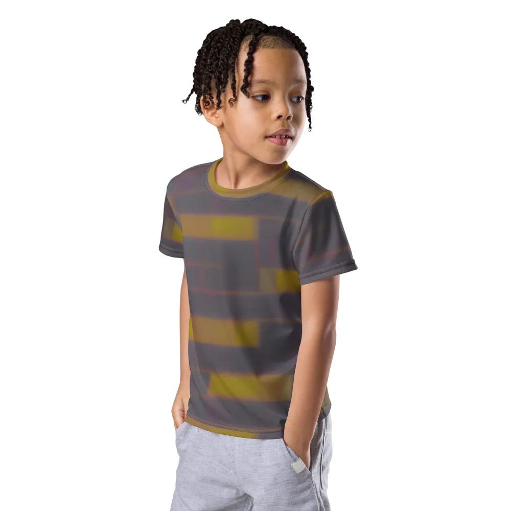 Dusky Mosaic on Kids Crew Neck T-Shirt — Left Front