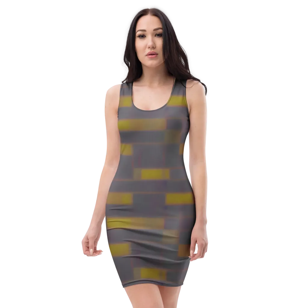 Dusky Mosaic on Bodycon Dress — Front