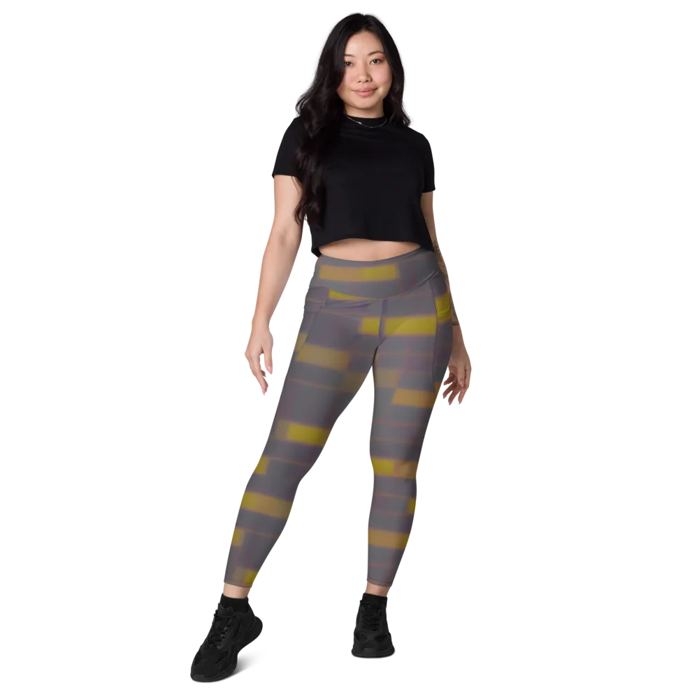 Dusky Mosaic on Leggings with Pockets — Front