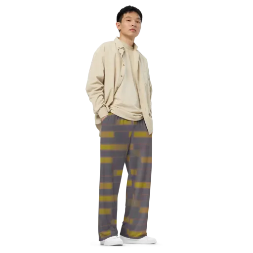 Dusky Mosaic on a Wide-Leg Pants