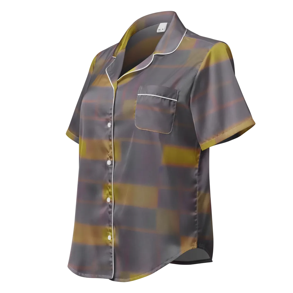 Dusky Mosaic on Women's Short Sleeve Pajama Top — Left Front