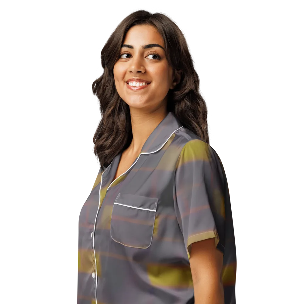 Dusky Mosaic on Women's Short Sleeve Pajama Top — Left Front