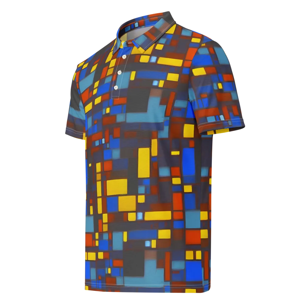 Solar Circuit on Men's Slim Fit Polo Shirt — Left Front