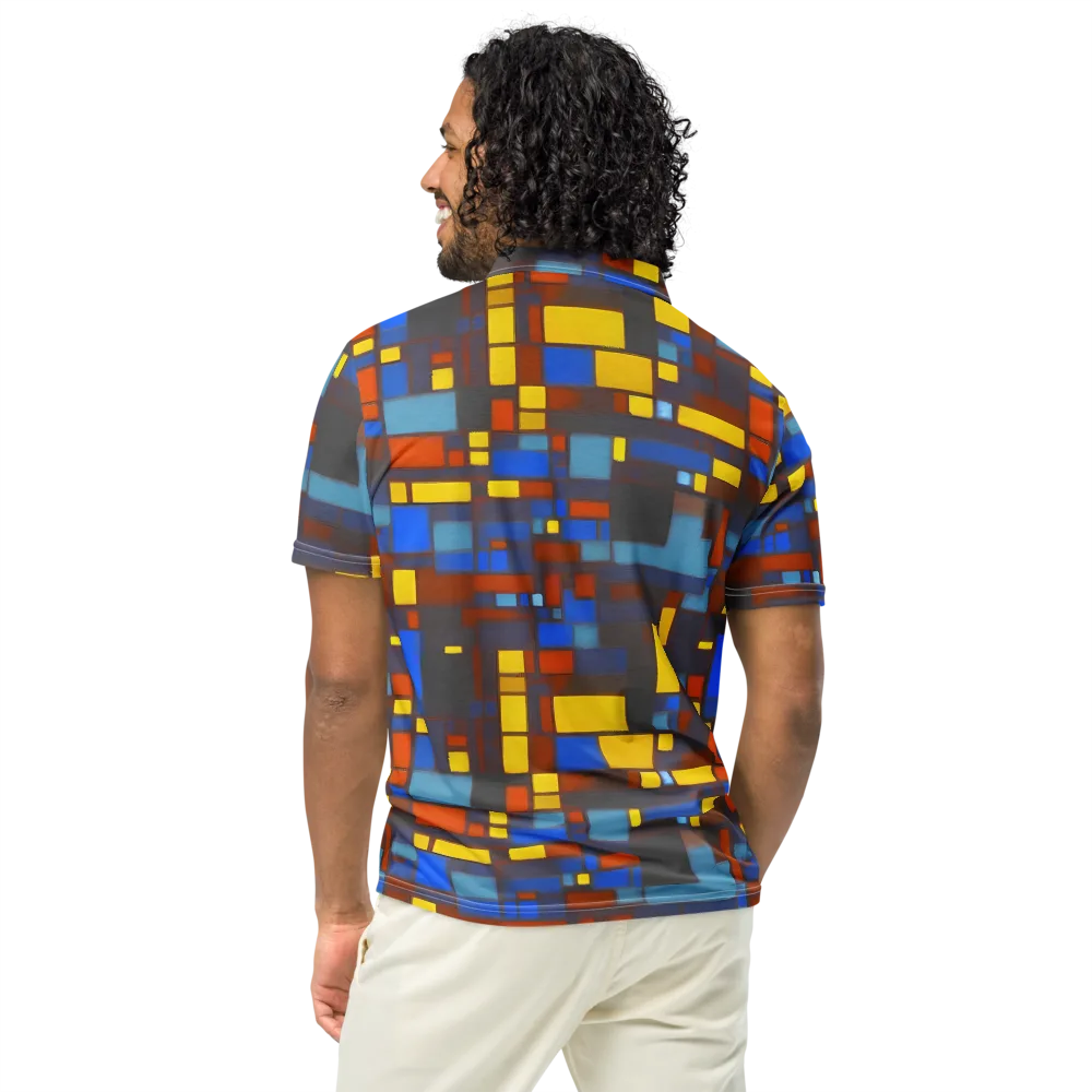 Solar Circuit on Men's Slim Fit Polo Shirt — Back