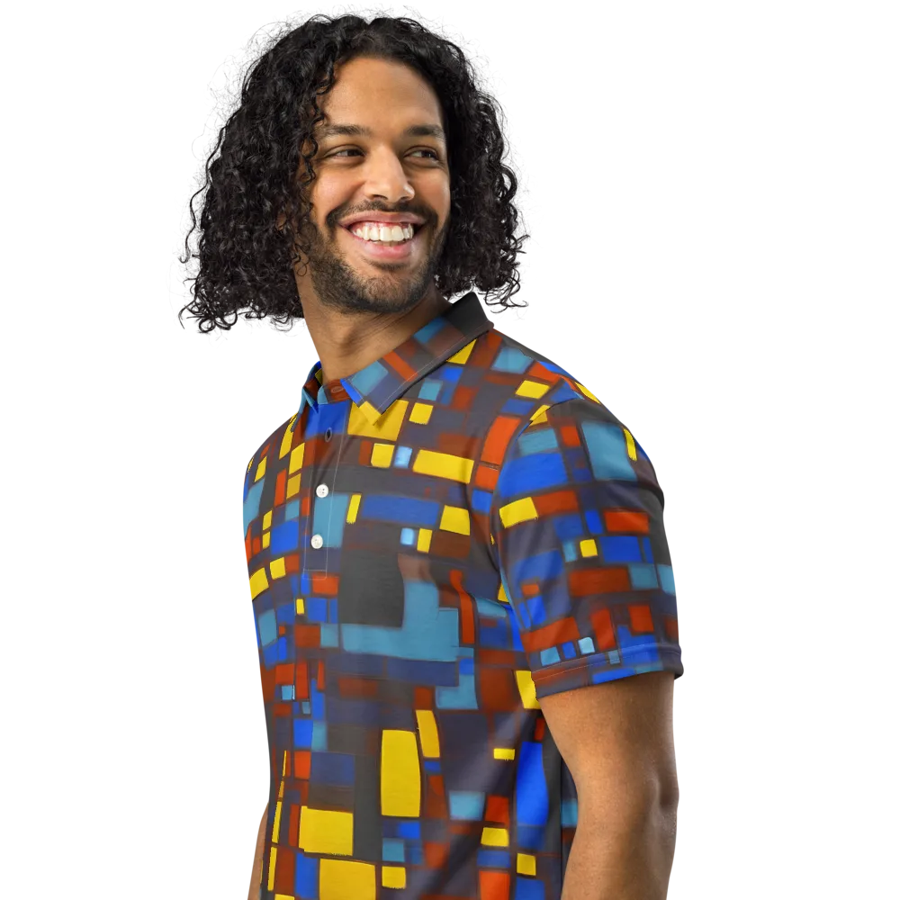 Solar Circuit on Men's Slim Fit Polo Shirt — Left Front