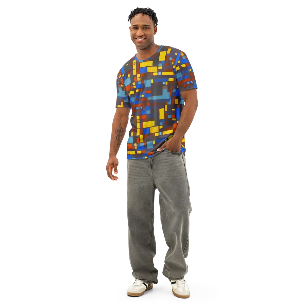Solar Circuit on Men's Cotton Crew Neck T-Shirt — Front