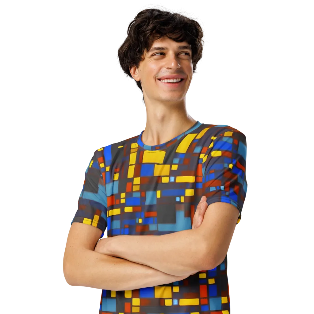 Solar Circuit on Men's Crew Neck T-Shirt — Left Front