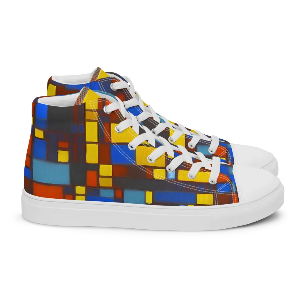 Solar Circuit on Women's High Top Canvas Shoes — Right