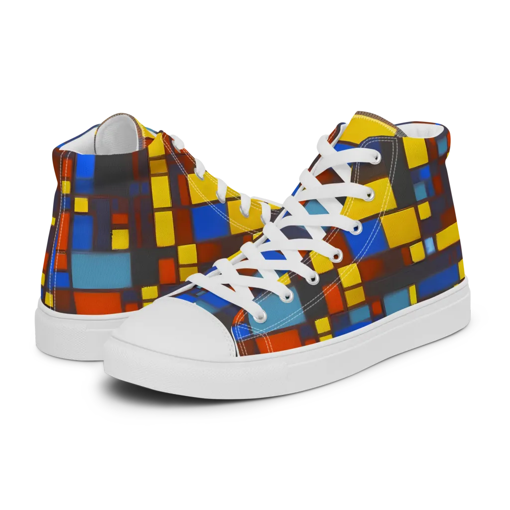 Solar Circuit on Women's High Top Canvas Shoes — Left