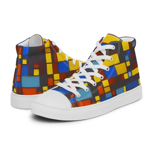 Solar Circuit on a Women's High Top Canvas Shoes
