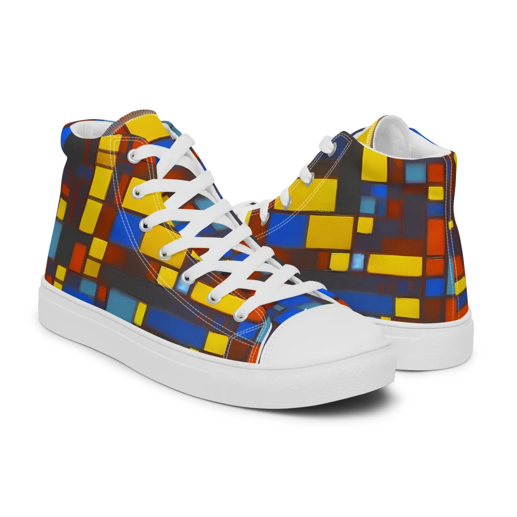 Solar Circuit on Women's High Top Canvas Shoes — Right