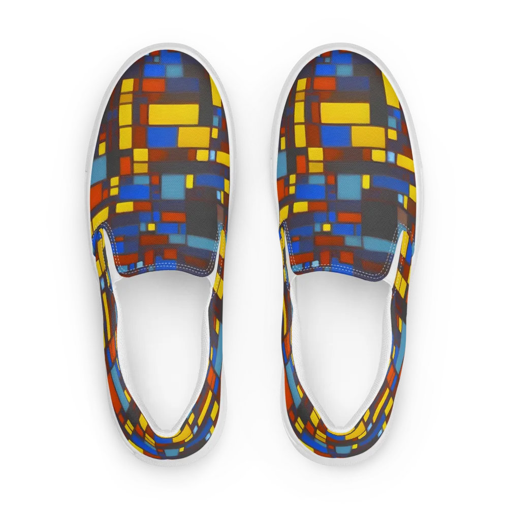 Solar Circuit on Men's Slip-On Canvas Shoes — Front