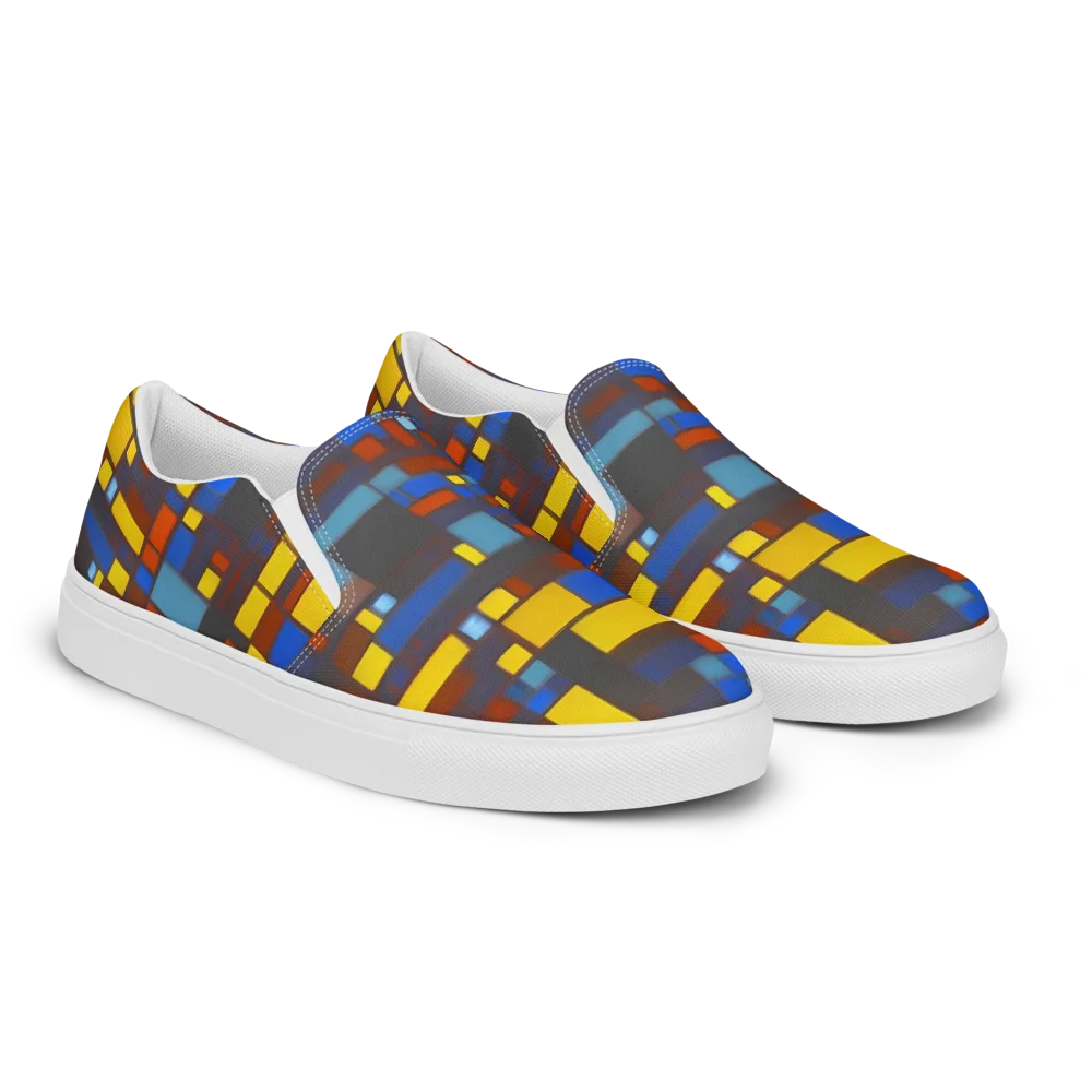 Solar Circuit on Men's Slip-On Canvas Shoes — Right Front