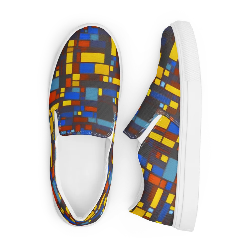 Solar Circuit on Men's Slip-On Canvas Shoes — Front