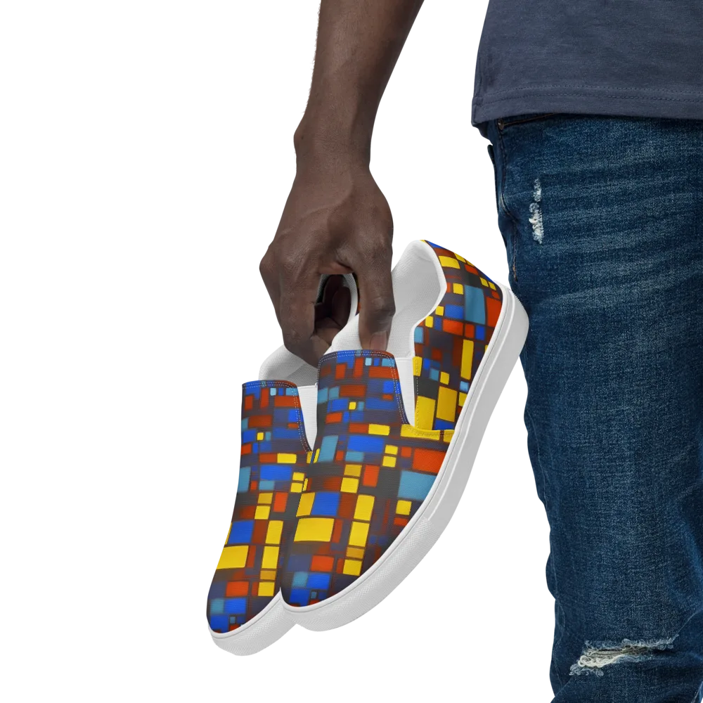 Solar Circuit on Men's Slip-On Canvas Shoes — Left Front
