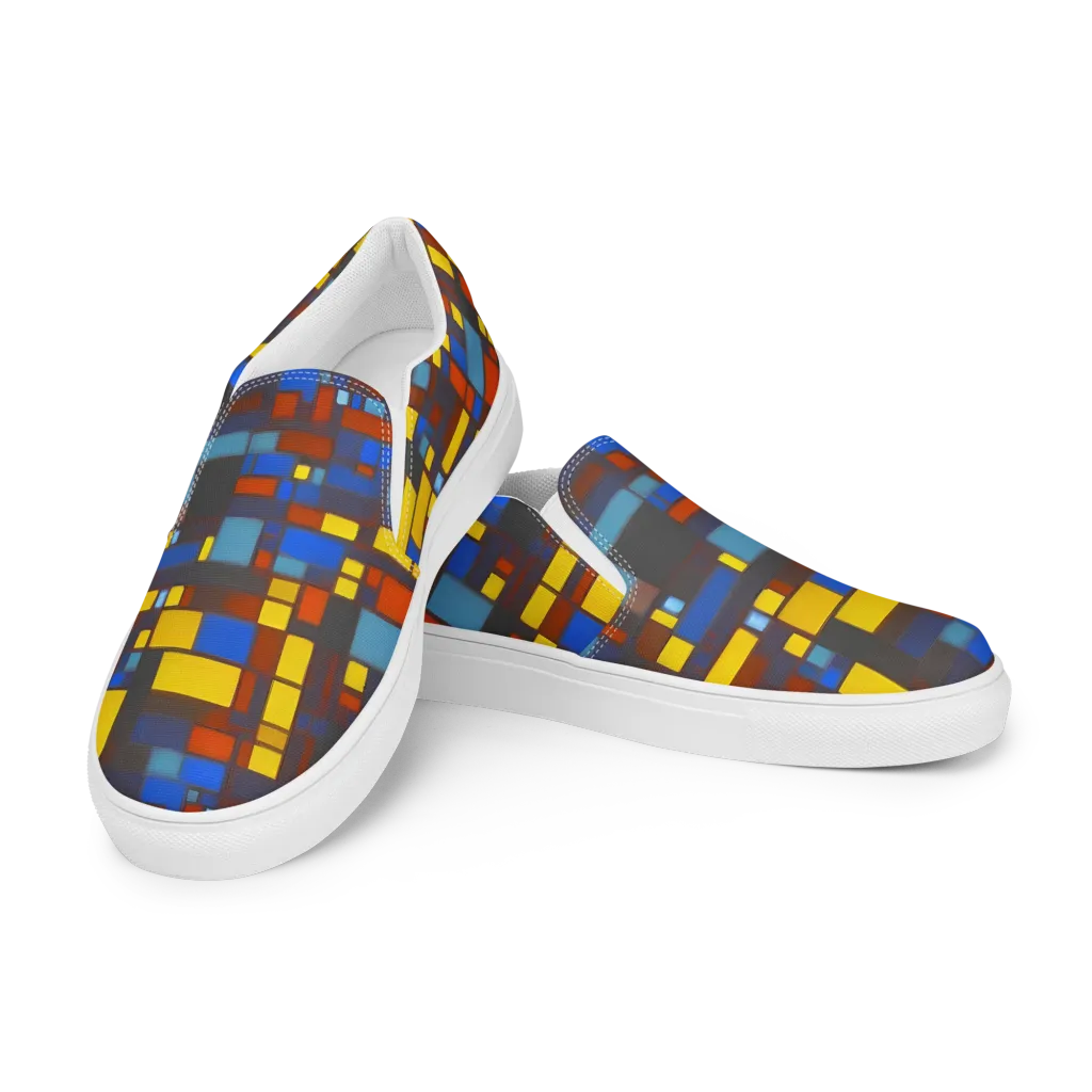 Solar Circuit on Women's Slip-On Canvas Shoes — Left Front