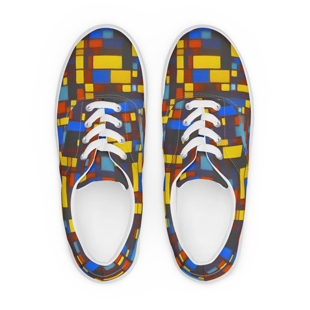 Solar Circuit on Men's Lace-Up Canvas Shoes — Front