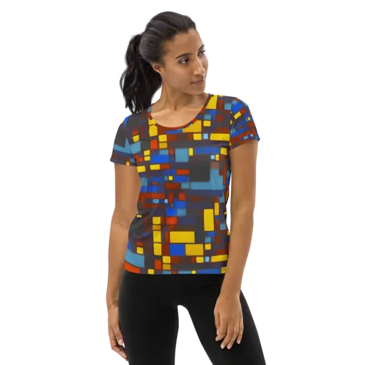 Solar Circuit on a Women's Athletic T-Shirt