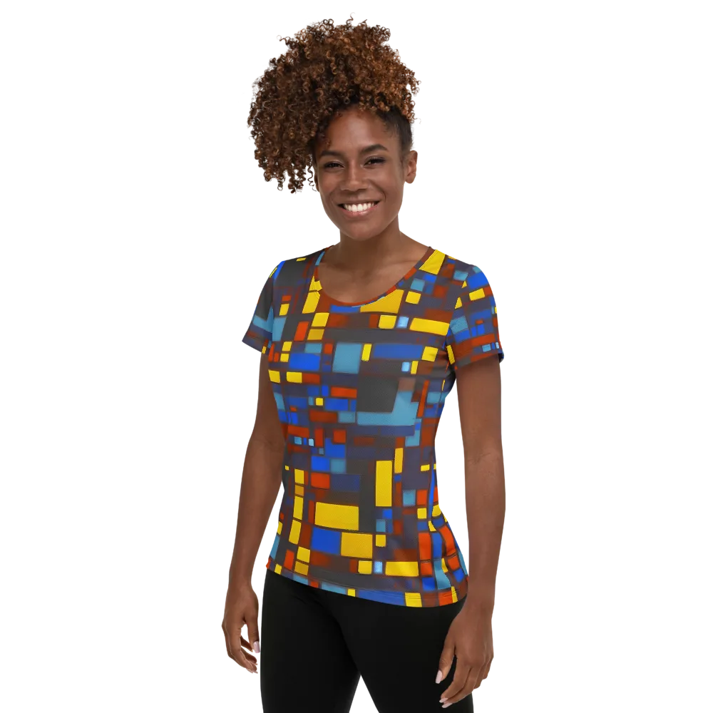 Solar Circuit on Women's Athletic T-Shirt — Left
