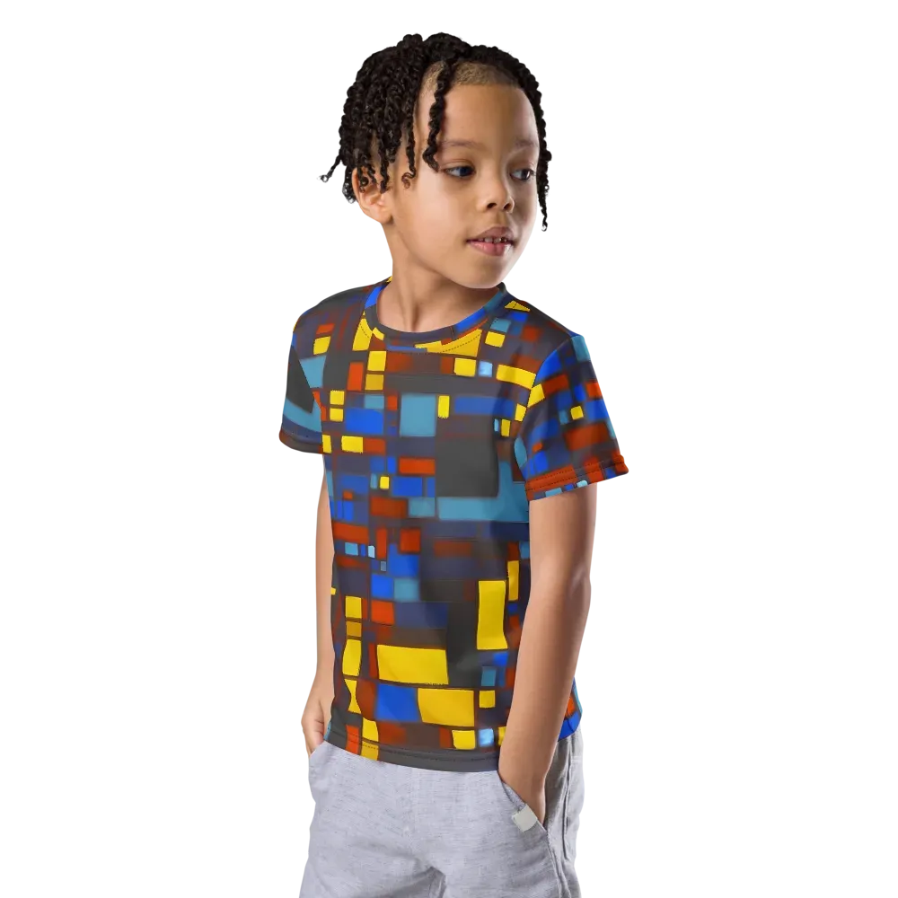 Solar Circuit on Kids Crew Neck T-Shirt — Left Front