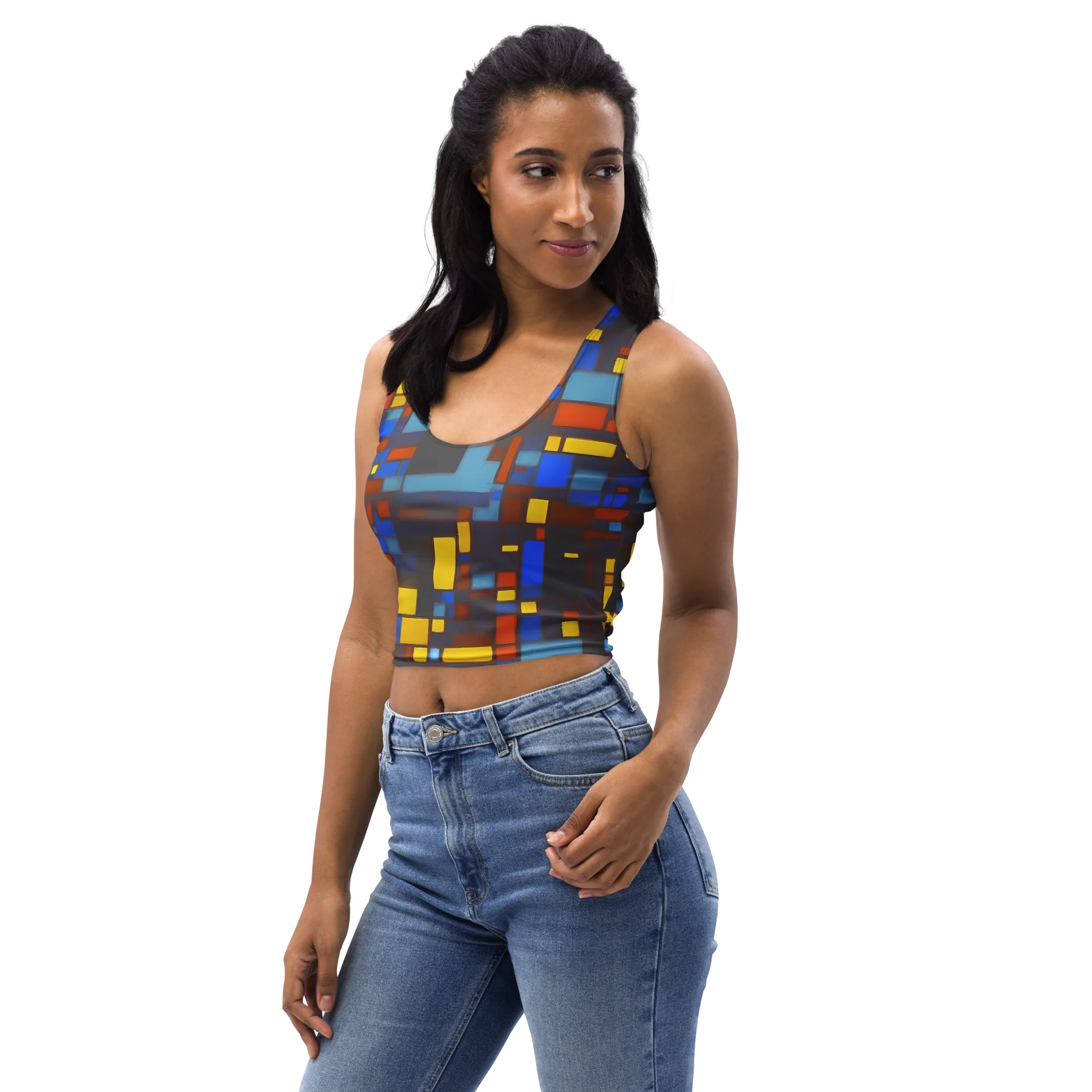 Solar Circuit on Crop Top — Left Front