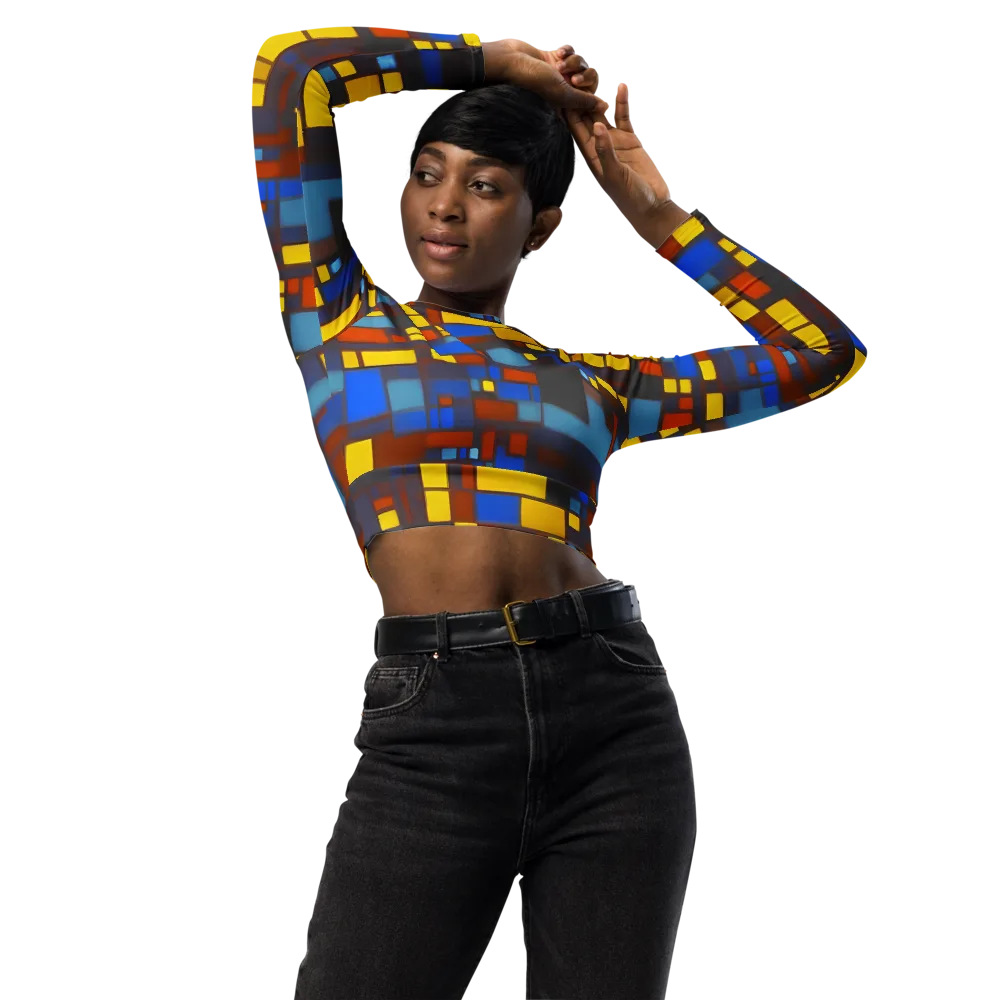 Solar Circuit on Long Sleeve Crop Top — Front