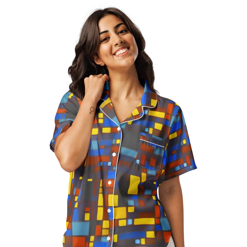 Solar Circuit on Women's Short Sleeve Pajama Top — Front