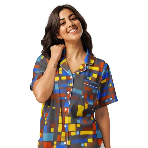 Solar Circuit on a Women's Short Sleeve Pajama Top