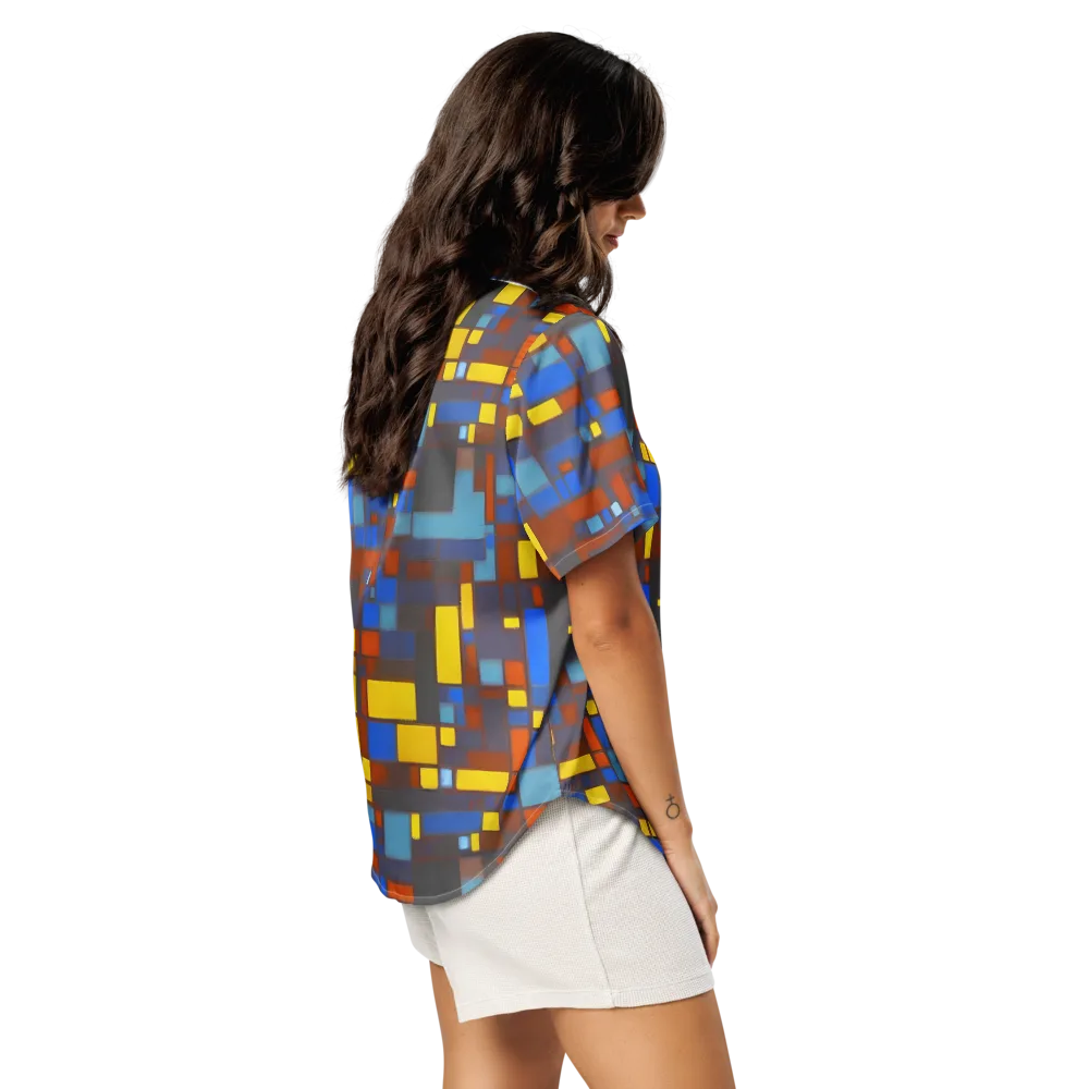 Solar Circuit on Women's Short Sleeve Pajama Top — Right Back