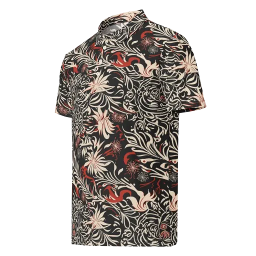Crimson Herbarium on a Men's Slim Fit Polo Shirt
