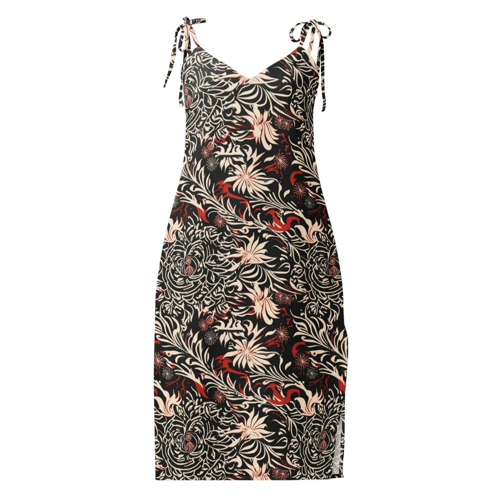 Crimson Herbarium on Slip Dress — Front
