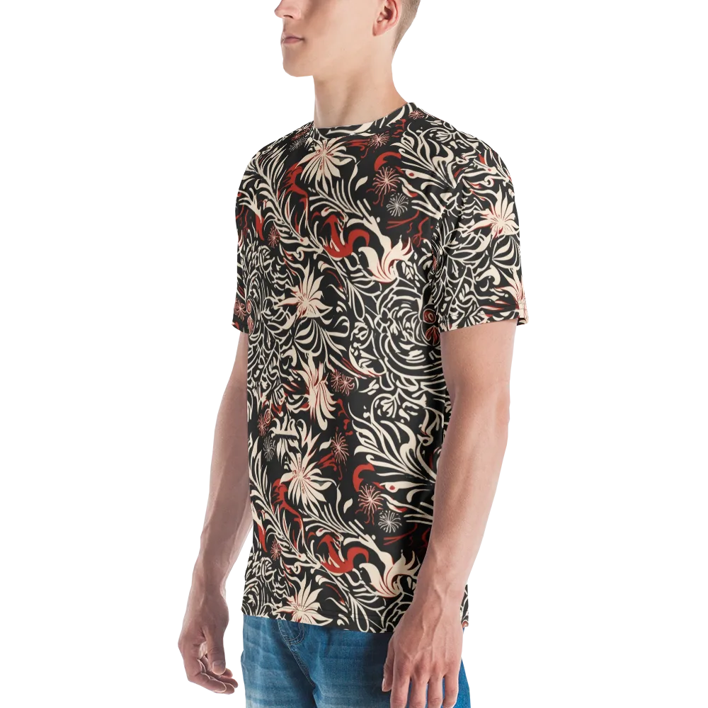 Crimson Herbarium on Men's Crew Neck T-Shirt — Left