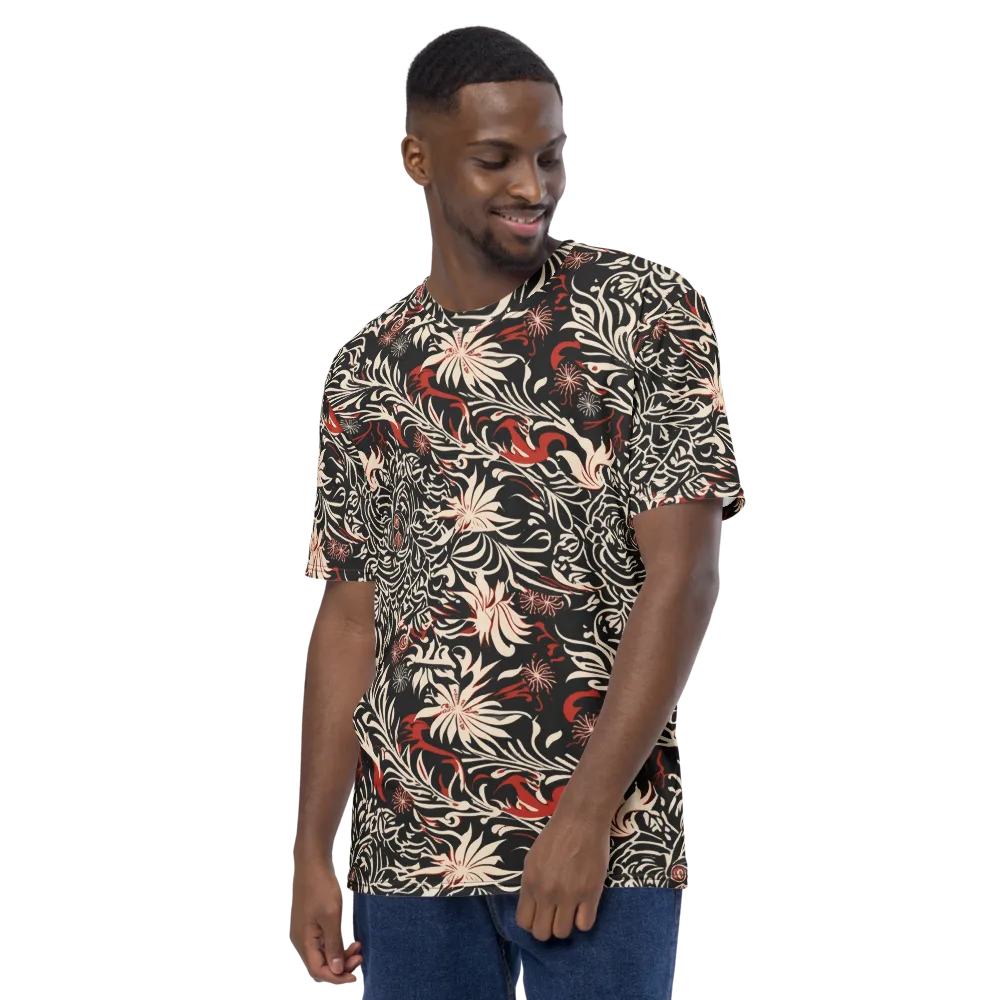 Crimson Herbarium on Men's Crew Neck T-Shirt — Left