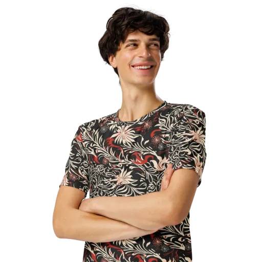 Crimson Herbarium on a Men's Crew Neck T-Shirt