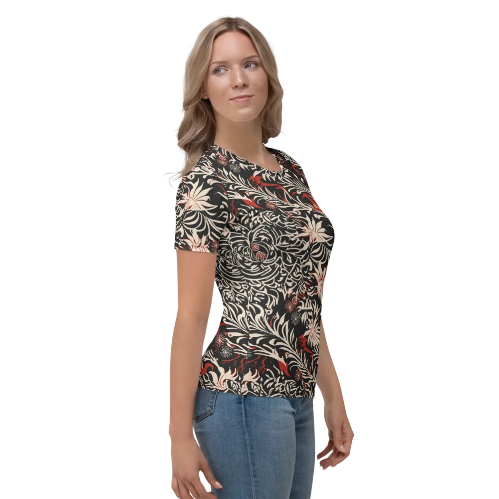 Crimson Herbarium on Women's Crew Neck T-Shirt — Right